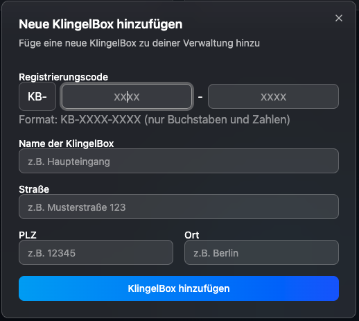 KlingelBox hinzufügen