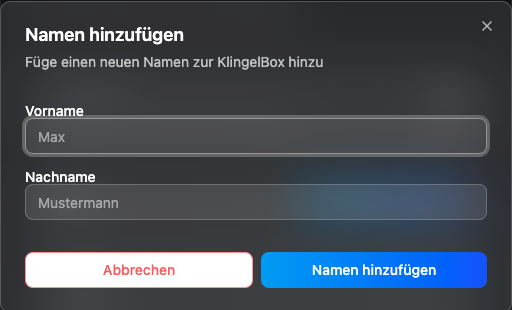 Namen verwalten